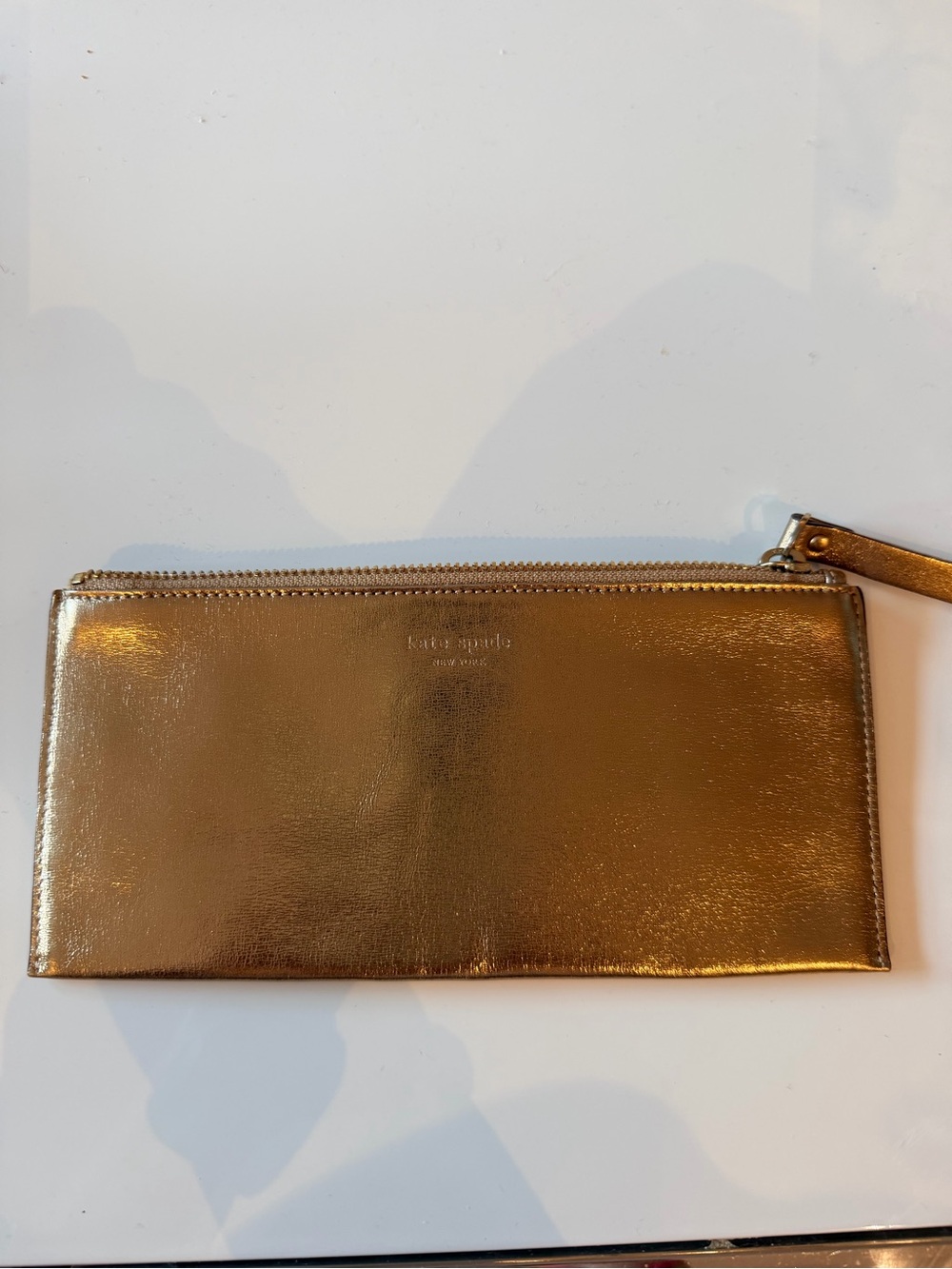 Kate Spade Metallic Gold Zip Wallet